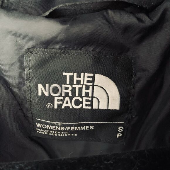 North Face Puffer Coat Transit II Women S Black Spot Speckle 550 Goose Down Hood - Picture 3 of 16